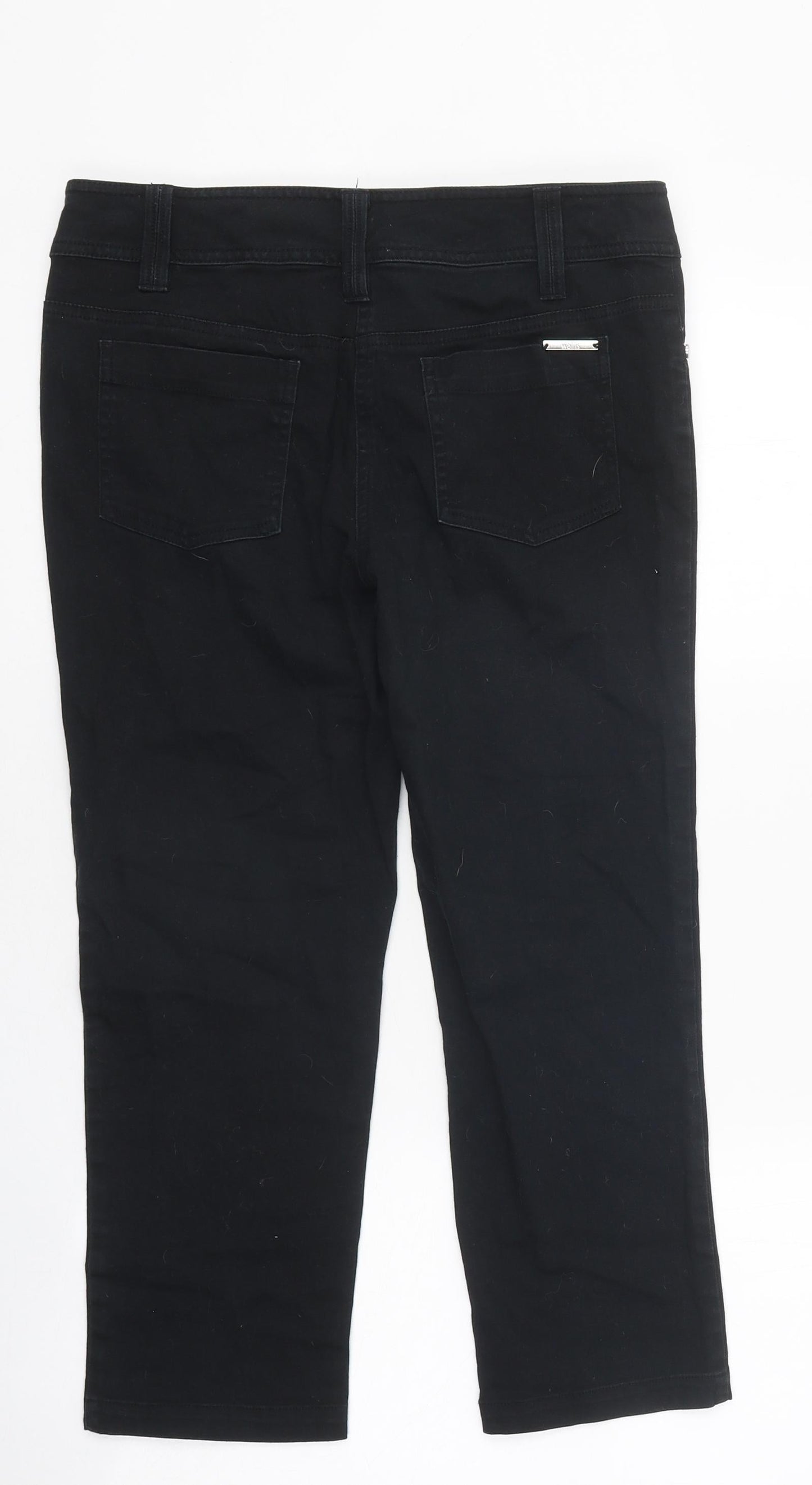 Preworn Womens Black 100% Cotton Skinny Jeans Size 10 L24 in Regular Zip
