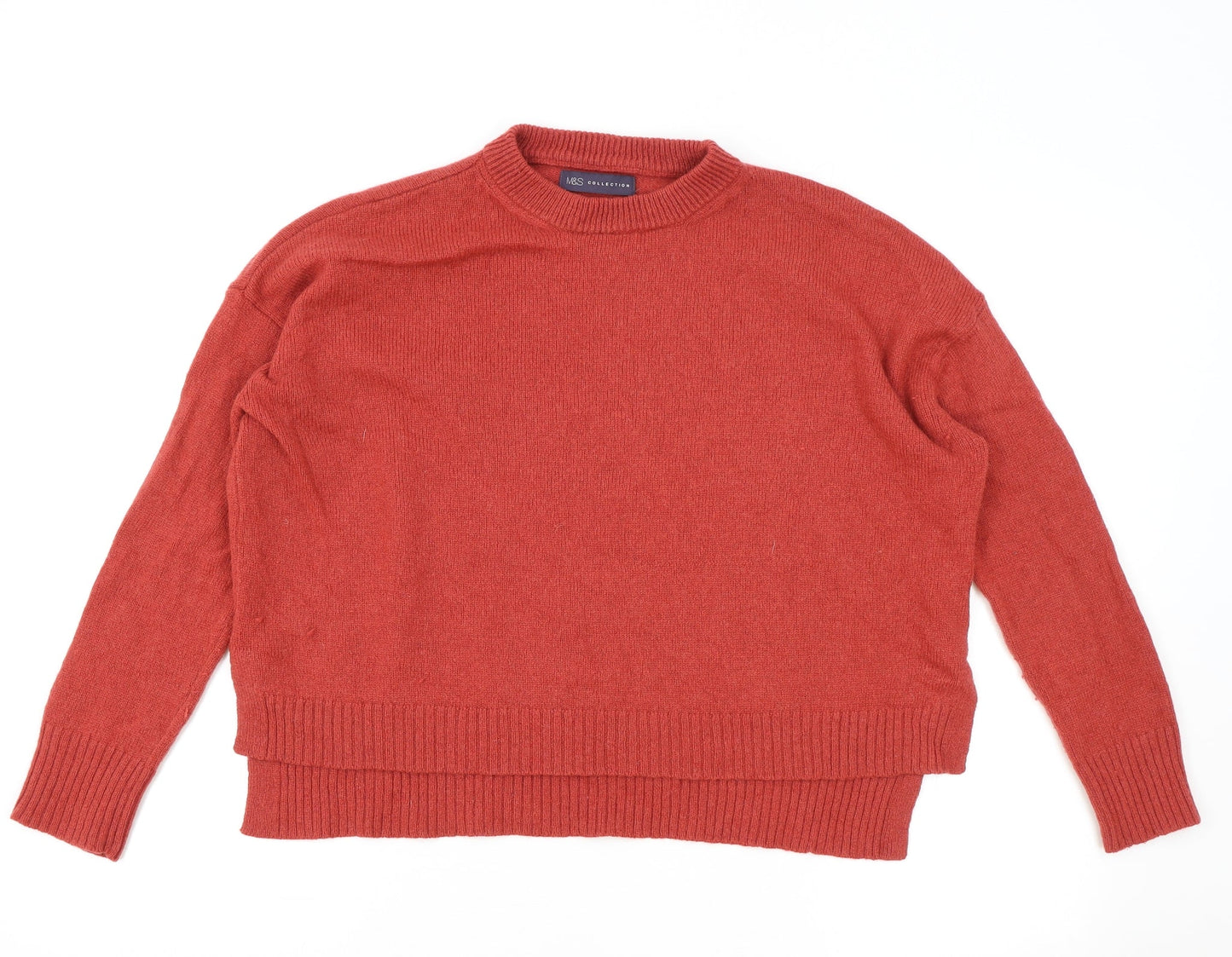 Marks and Spencer Womens Red Mock Neck Polyamide Pullover Jumper Size S