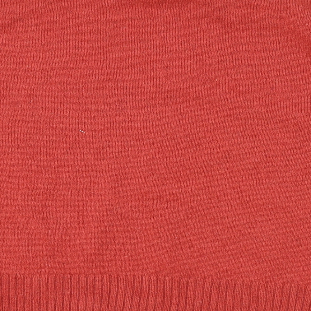 Marks and Spencer Womens Red Mock Neck Polyamide Pullover Jumper Size S