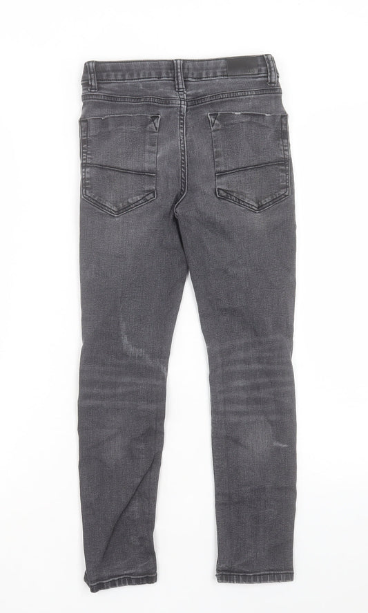 River Island Boys Black Cotton Skinny Jeans Size 9 Months Regular Button