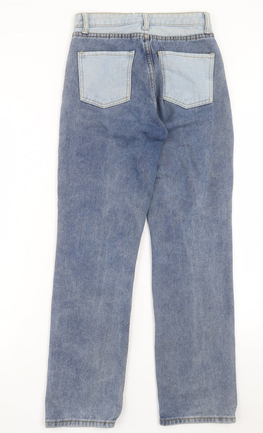 Preworn Womens Blue Cotton Straight Jeans Size S L28 in Regular Button
