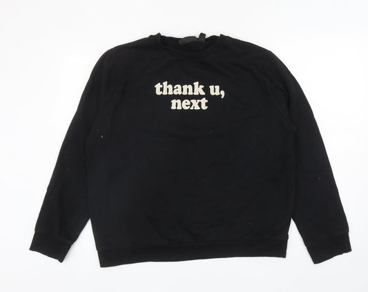 Primark Womens Black Cotton Pullover Sweatshirt Size L Pullover - Thank U, Next