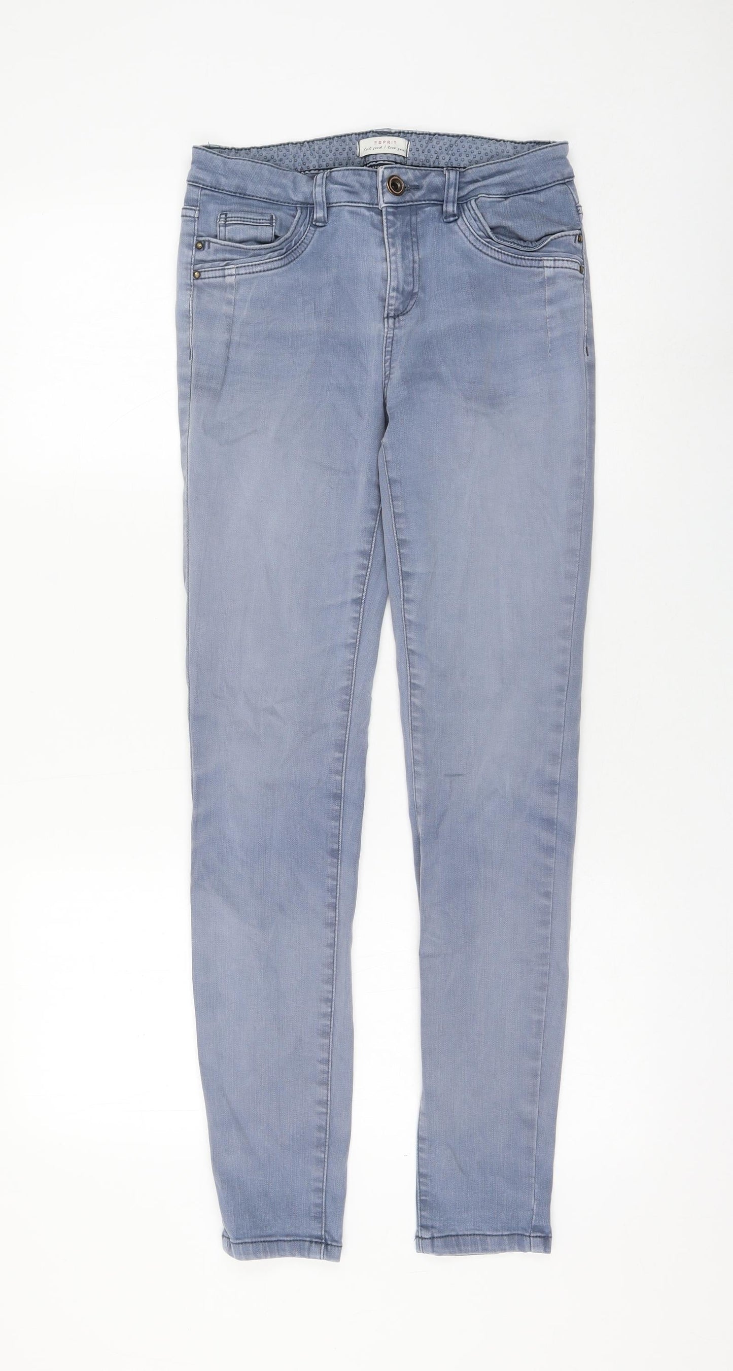 Espirit Womens Blue Cotton Skinny Jeans Size 8 L29 in Regular Zip