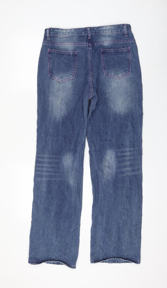 Preworn Womens Blue Polyester Straight Jeans Size 30 in L30 in Regular Zip - Baby Girl