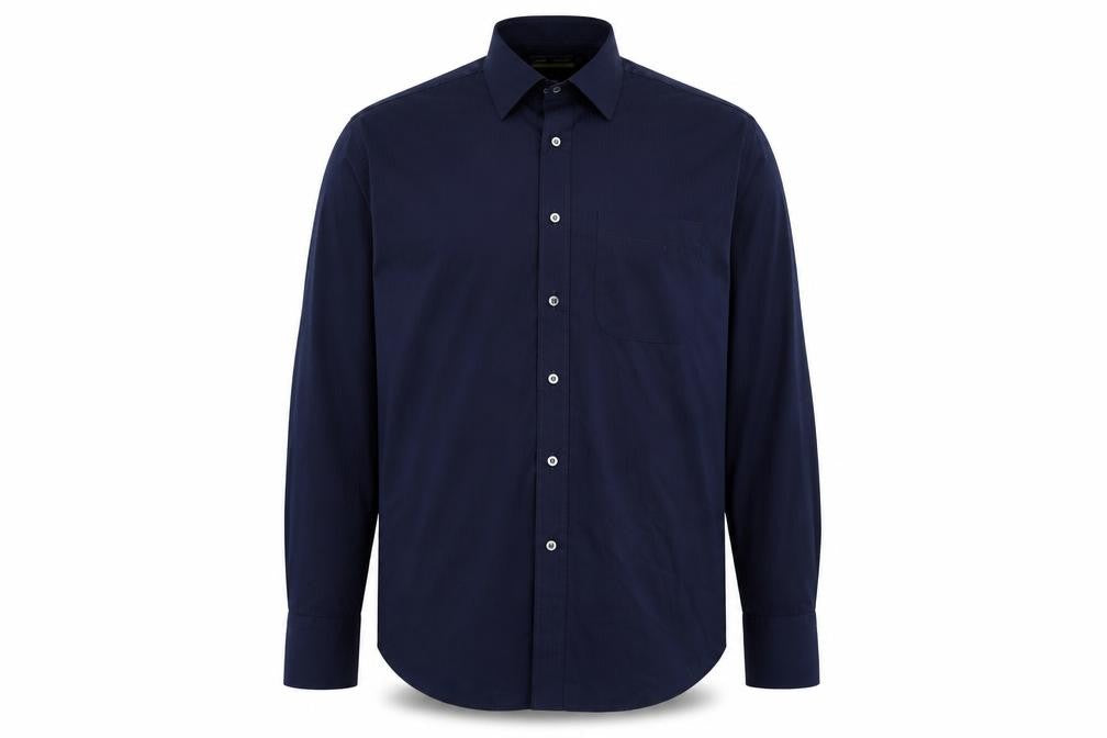 Marks and Spencer Mens Blue Polyester Button-Up Size 16.5 Collared Button