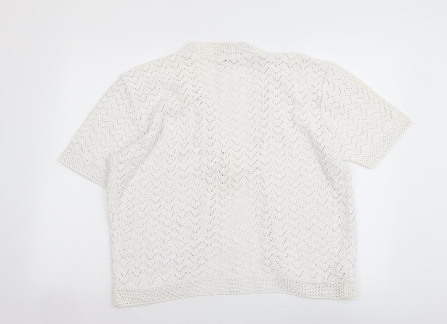 Glimpse Design Womens White V-Neck Cotton Shrug Jumper Size M