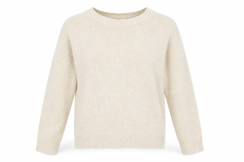 H&M Womens Beige Round Neck Acrylic Pullover Jumper Size M
