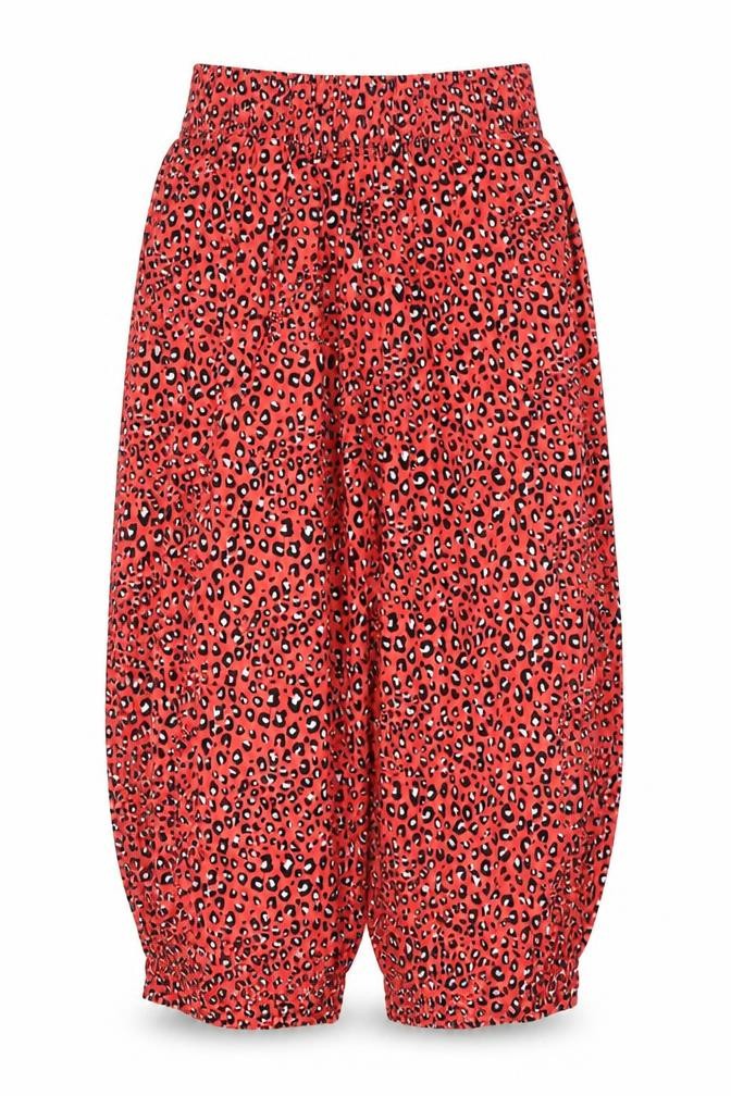 Marks and Spencer Womens Pink Animal Print Viscose Bloomer Trousers Size 8 L20 in Regular Zip - Leopard Print