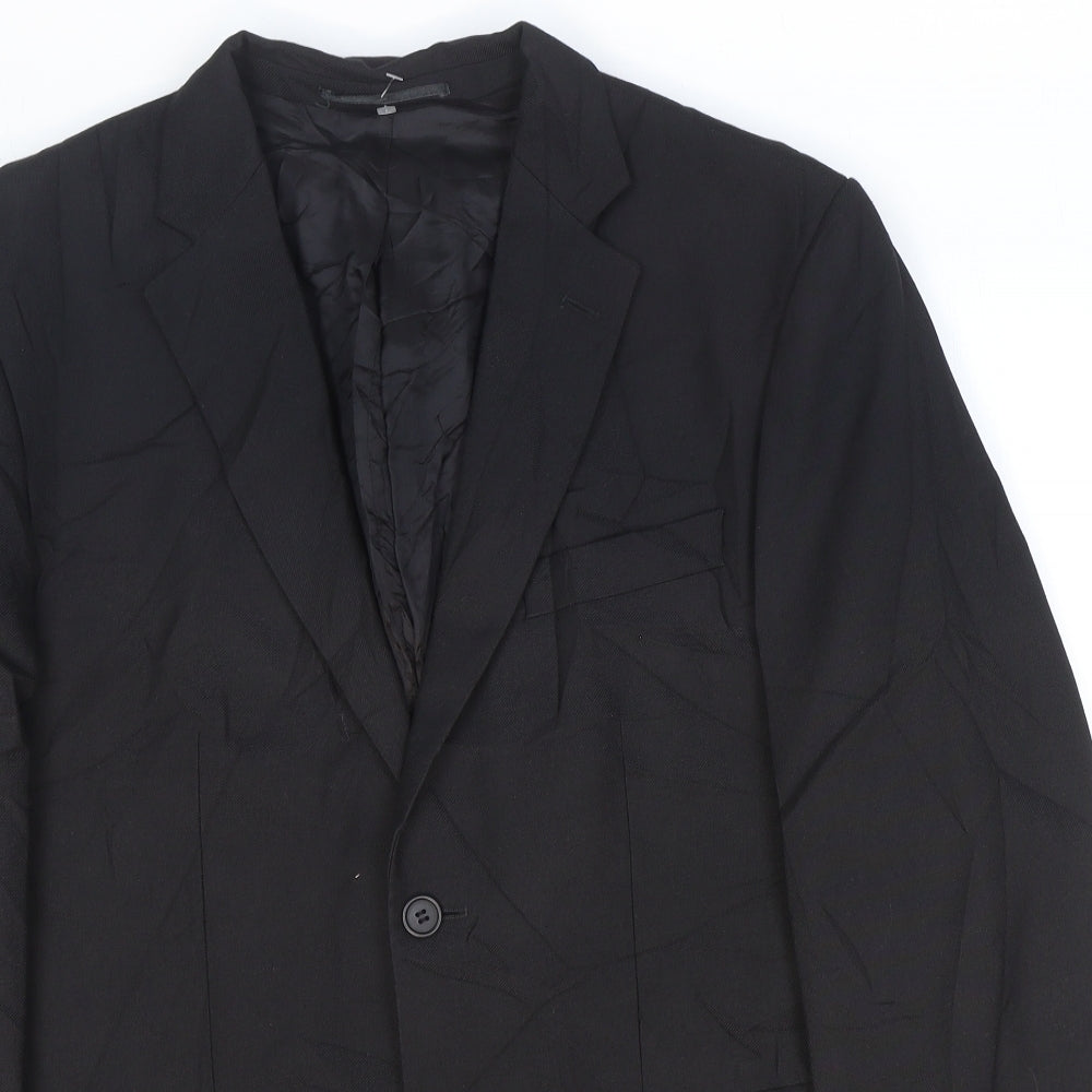 Hugo James Mens Black Polyester Jacket Suit Jacket Size 40