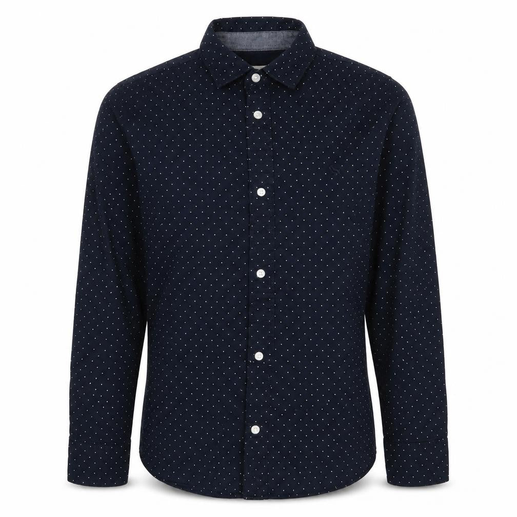 Label of Graded Goods Boys Blue Polka Dot 100% Cotton Basic Button-Up Size 11-12 Years Collared Button