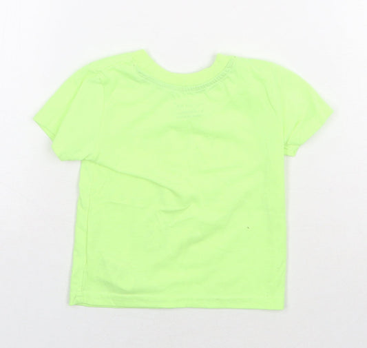 Primark Boys Green Polyester Basic T-Shirt Size 9-12 Months Round Neck Pullover - Daddy Loves Me