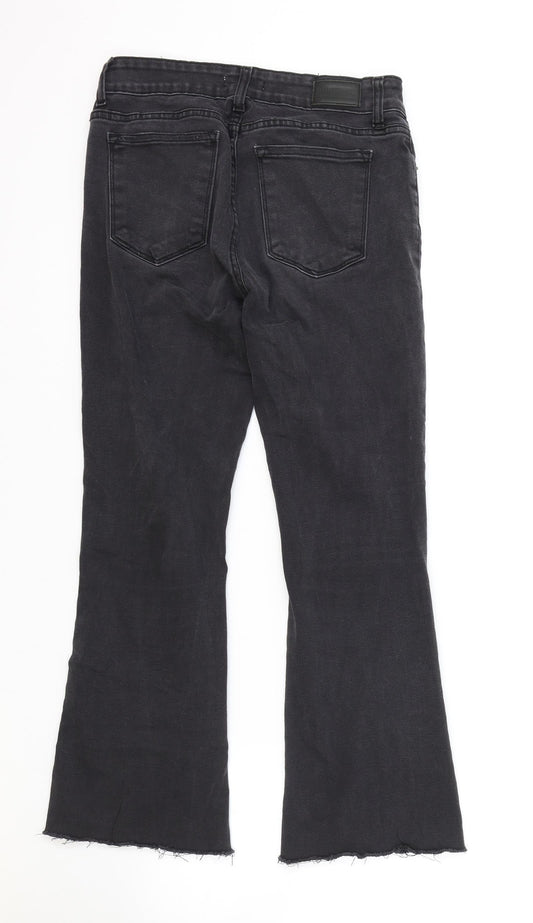 Brownie Womens Black Cotton Bootcut Jeans Size S L25 in Regular Zip
