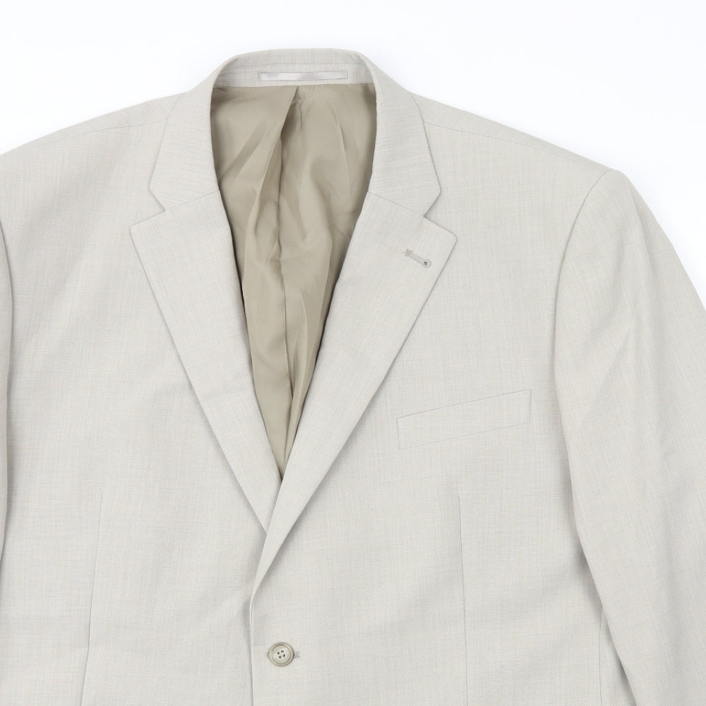 Mansize Mens Ivory Polyester Jacket Suit Jacket Size 2XL
