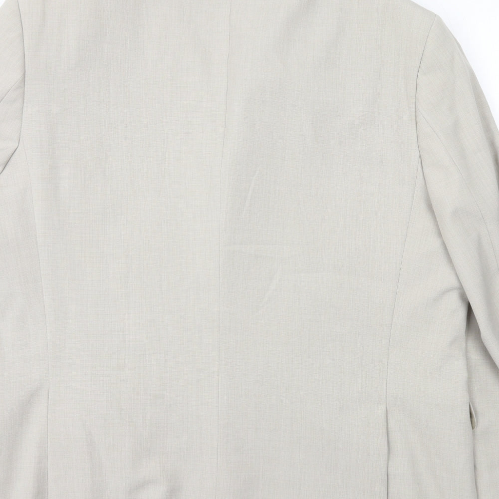 Mansize Mens Ivory Polyester Jacket Suit Jacket Size 2XL