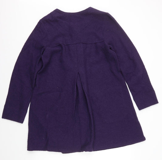 Adini Womens Purple Pea Coat Coat Size S Button