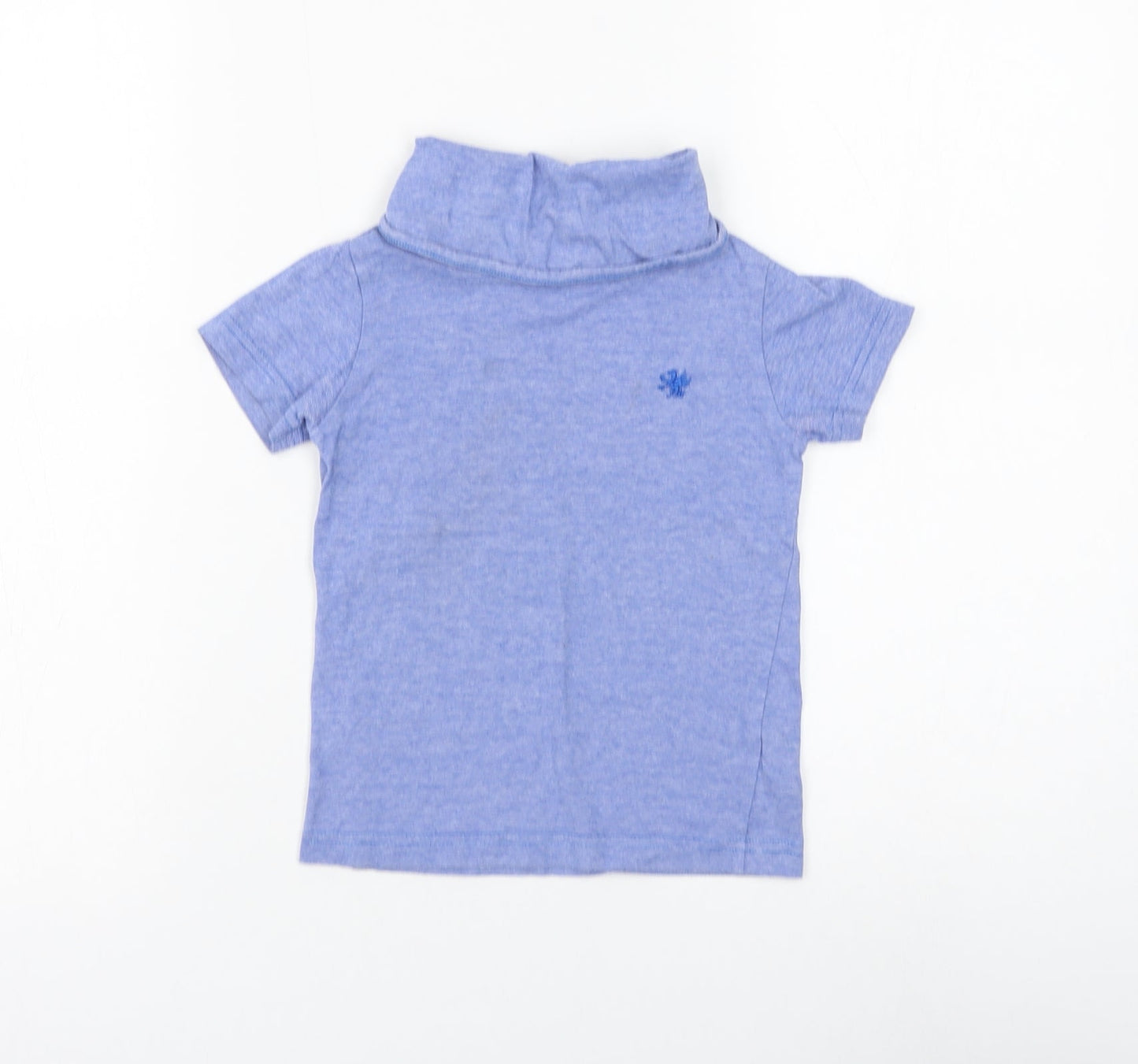 NEXT Boys Blue Cotton Basic T-Shirt Size 3 Years Roll Neck Pullover