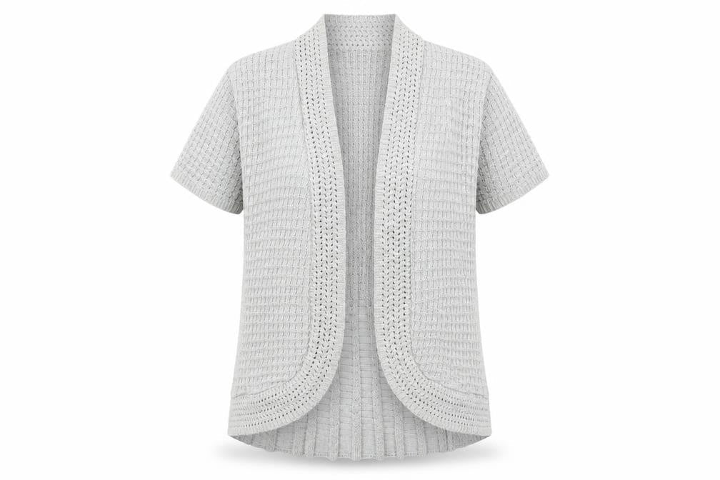 Pure & Natural Womens Grey V-Neck Cotton Cardigan Jumper Size M