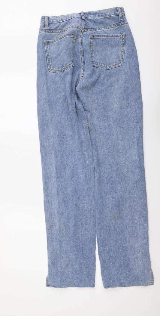 Momokrom Womens Blue Cotton Mom Jeans Size 8 L32 in Regular Button