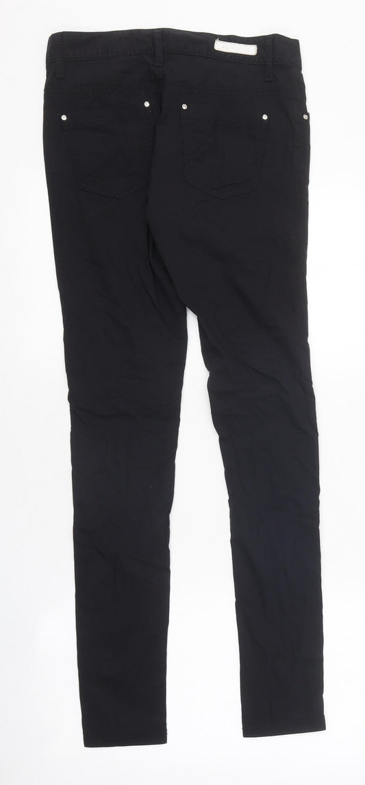 Sinister Womens Black 100% Cotton Skinny Jeans Size S L26 in Regular Zip