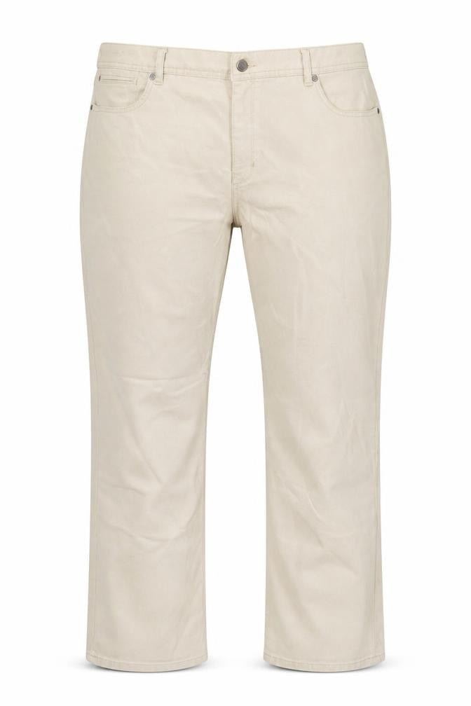 Marks and Spencer Womens Beige Cotton Straight Jeans Size 40 in L29 in Regular Zip