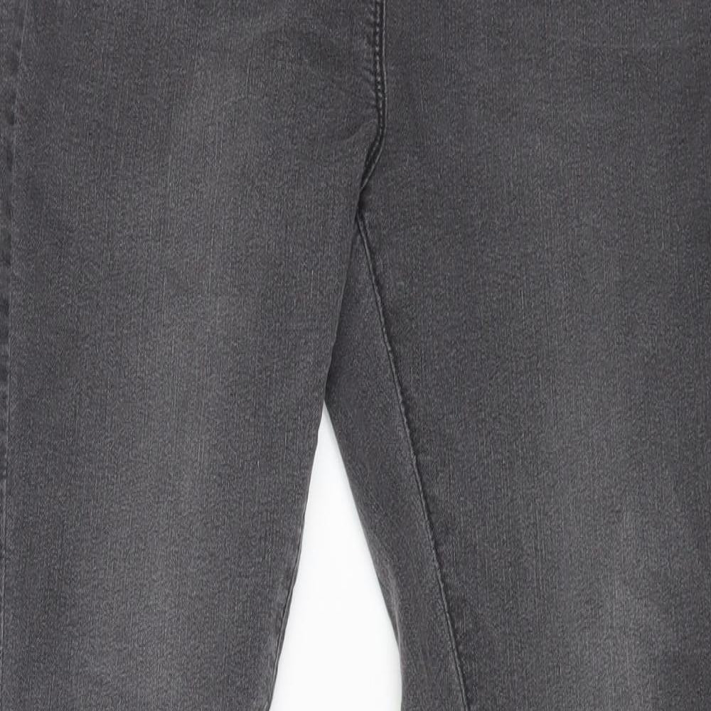 Marks and Spencer Womens Grey Cotton Skinny Jeans Size 12 L25 in Regular Zip