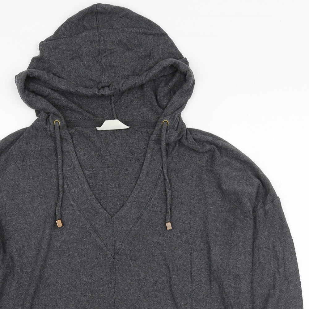 Marks and Spencer Womens Grey Viscose Pullover Hoodie Size 10 Pullover - Lounge Hoodie