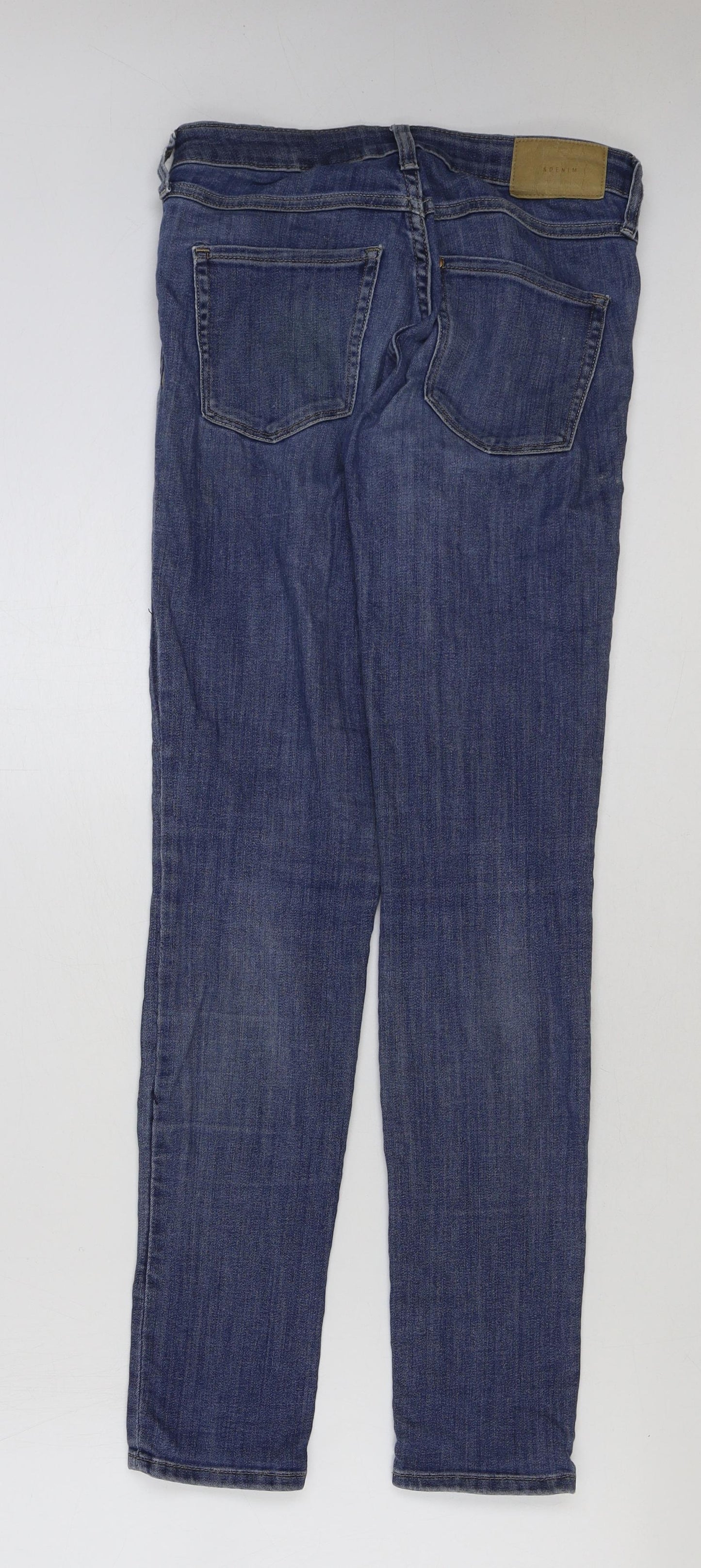 H&M Womens Blue Cotton Skinny Jeans Size 26 in L31 in Regular Button