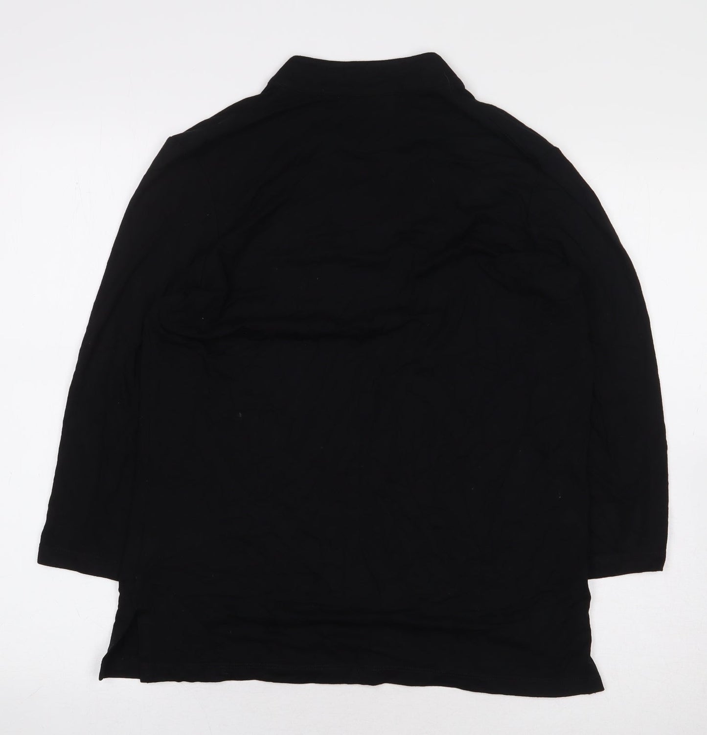 Preworn Womens Black Viscose Basic Blouse Size M V-Neck