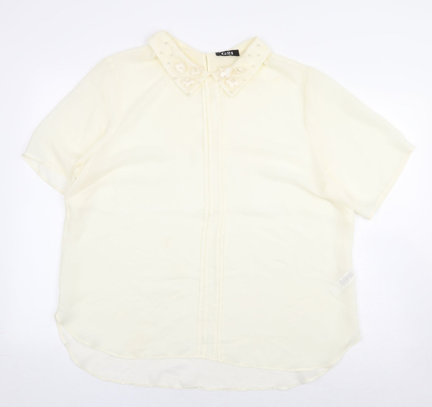 G21 Womens Ivory Polyester Basic Blouse Size 20 Collared