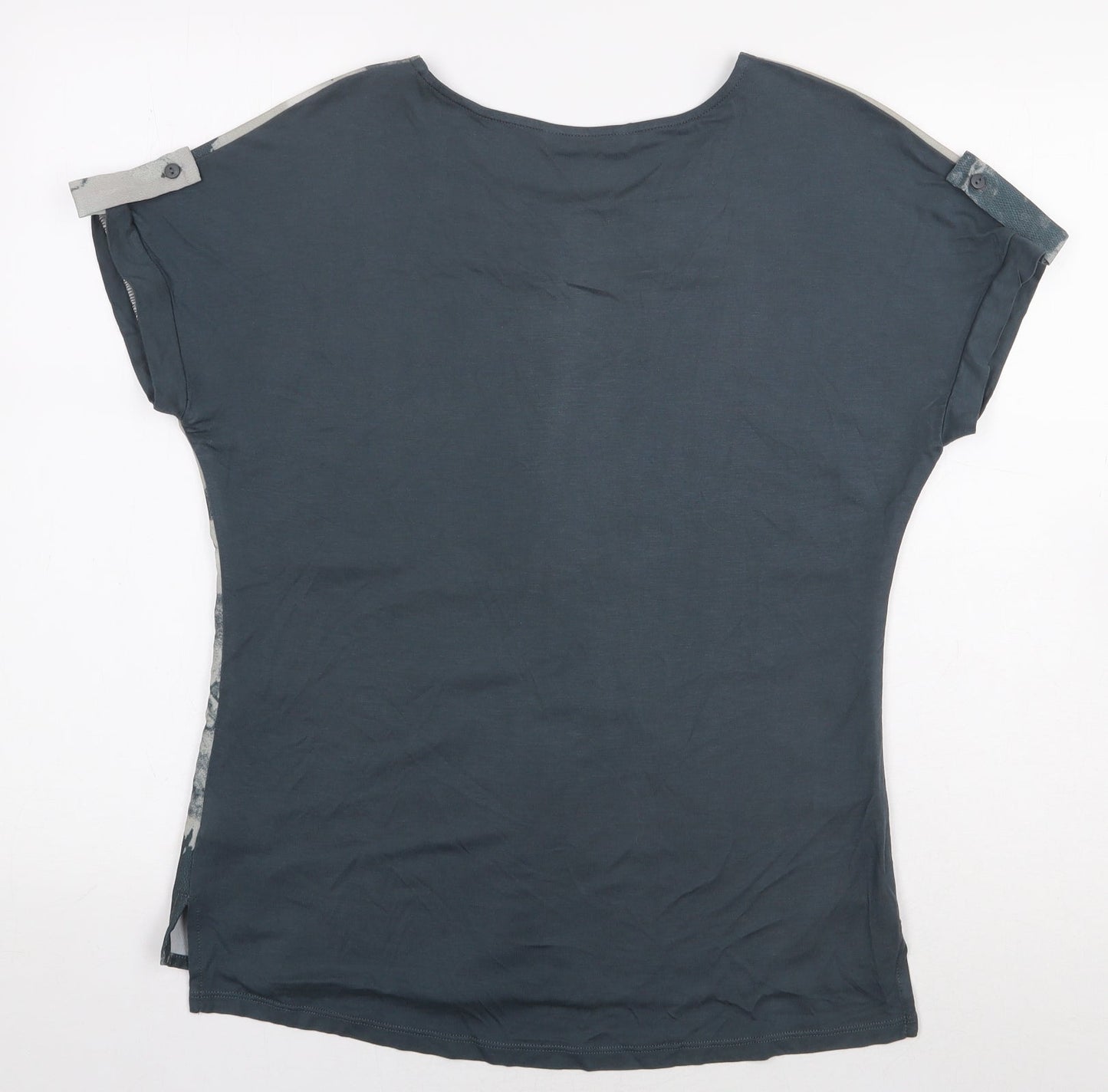 Viz A Viz Womens Grey Polyester Basic Blouse Size S Round Neck