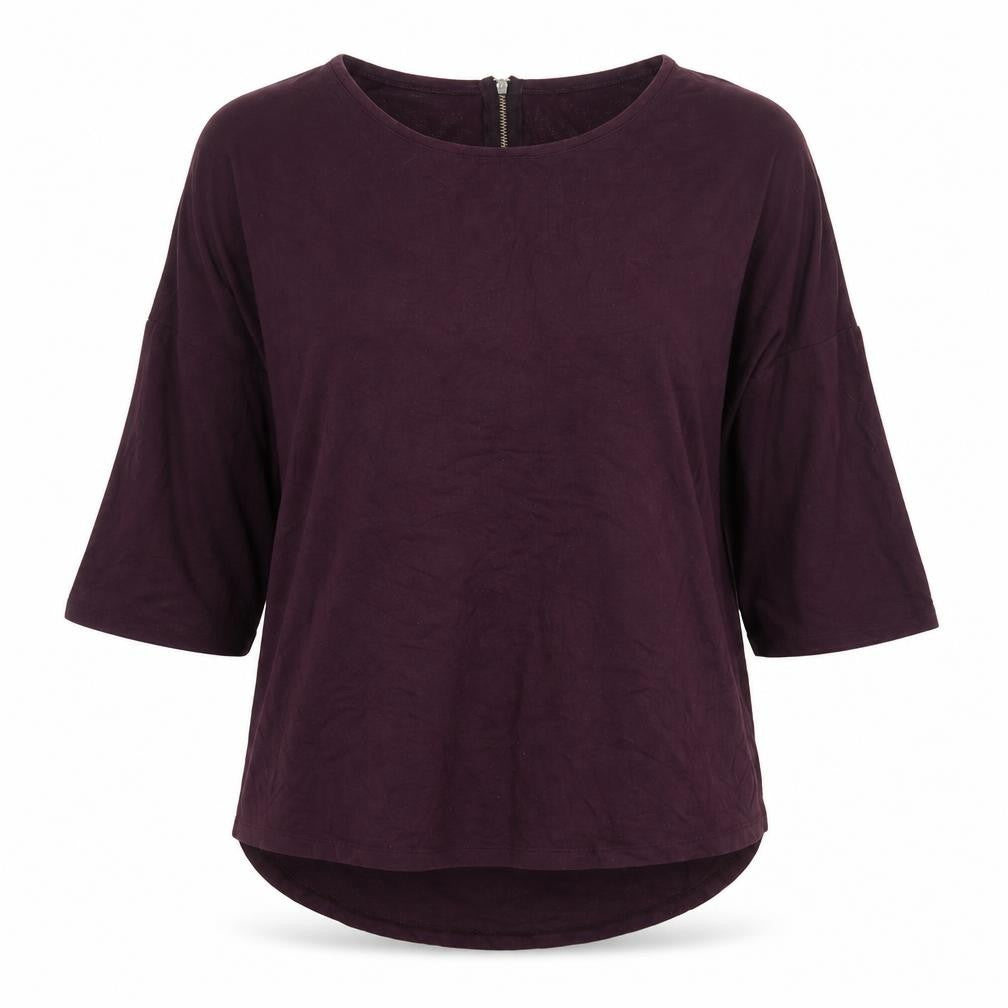 Select Womens Red Viscose Basic T-Shirt Size 14 Round Neck