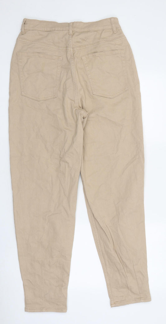 Divided by H&M Womens Beige 100% Cotton Mom Jeans Size 28 in L32 in Regular Zip