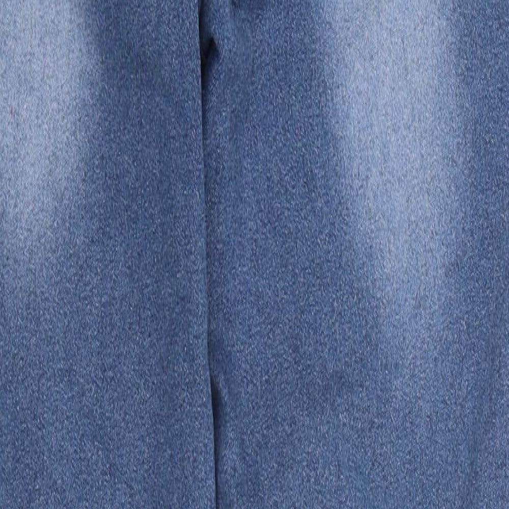 Preworn Womens Blue 100% Cotton Skinny Jeans Size S L30 in Regular Zip - Distressed Look