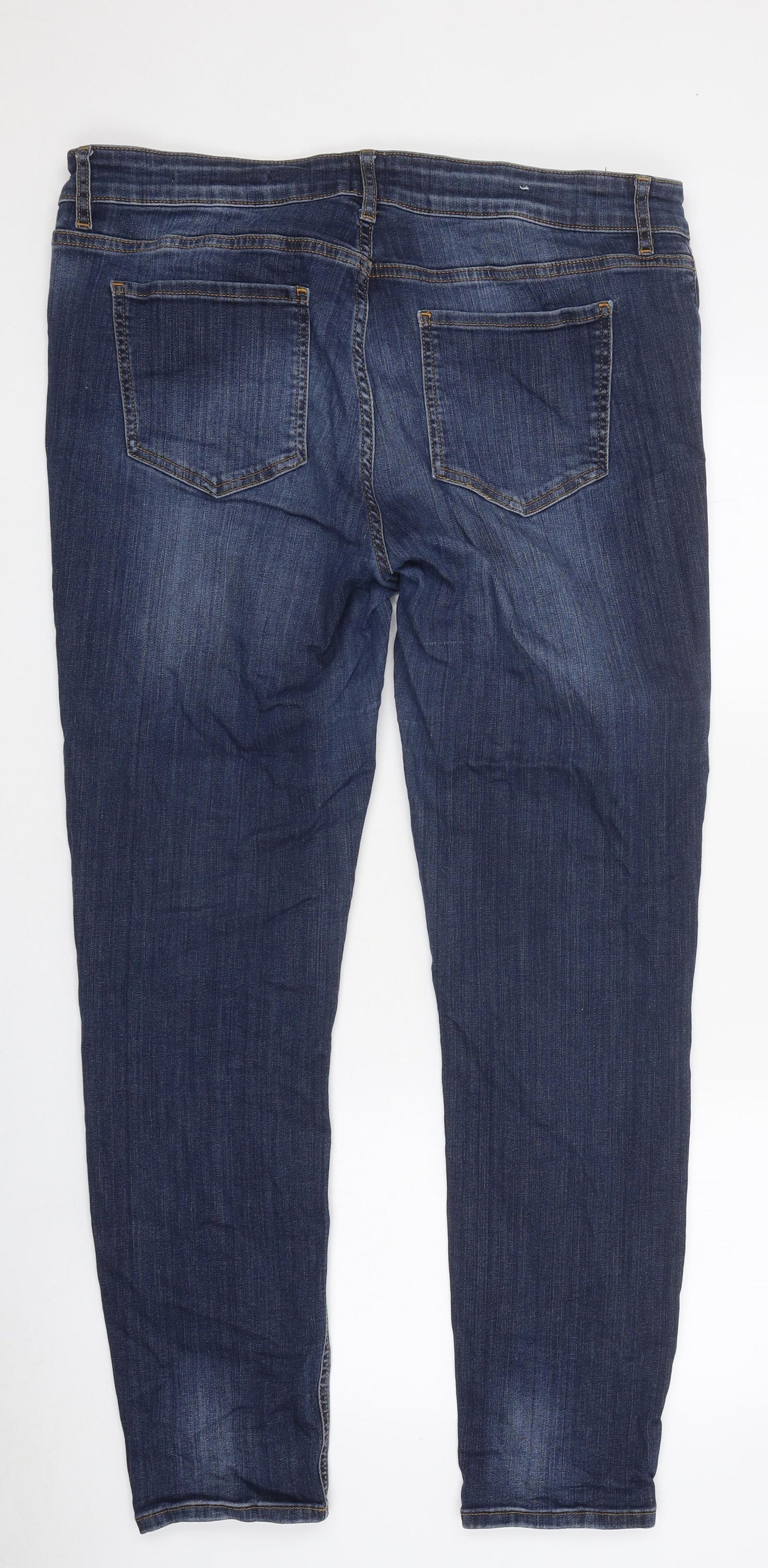 Preworn Womens Blue 100% Cotton Tapered Jeans Size 36 in L33 in Regular Zip