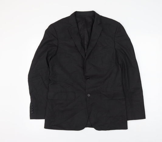 Zara Mens Grey Viscose Jacket Suit Jacket Size 36