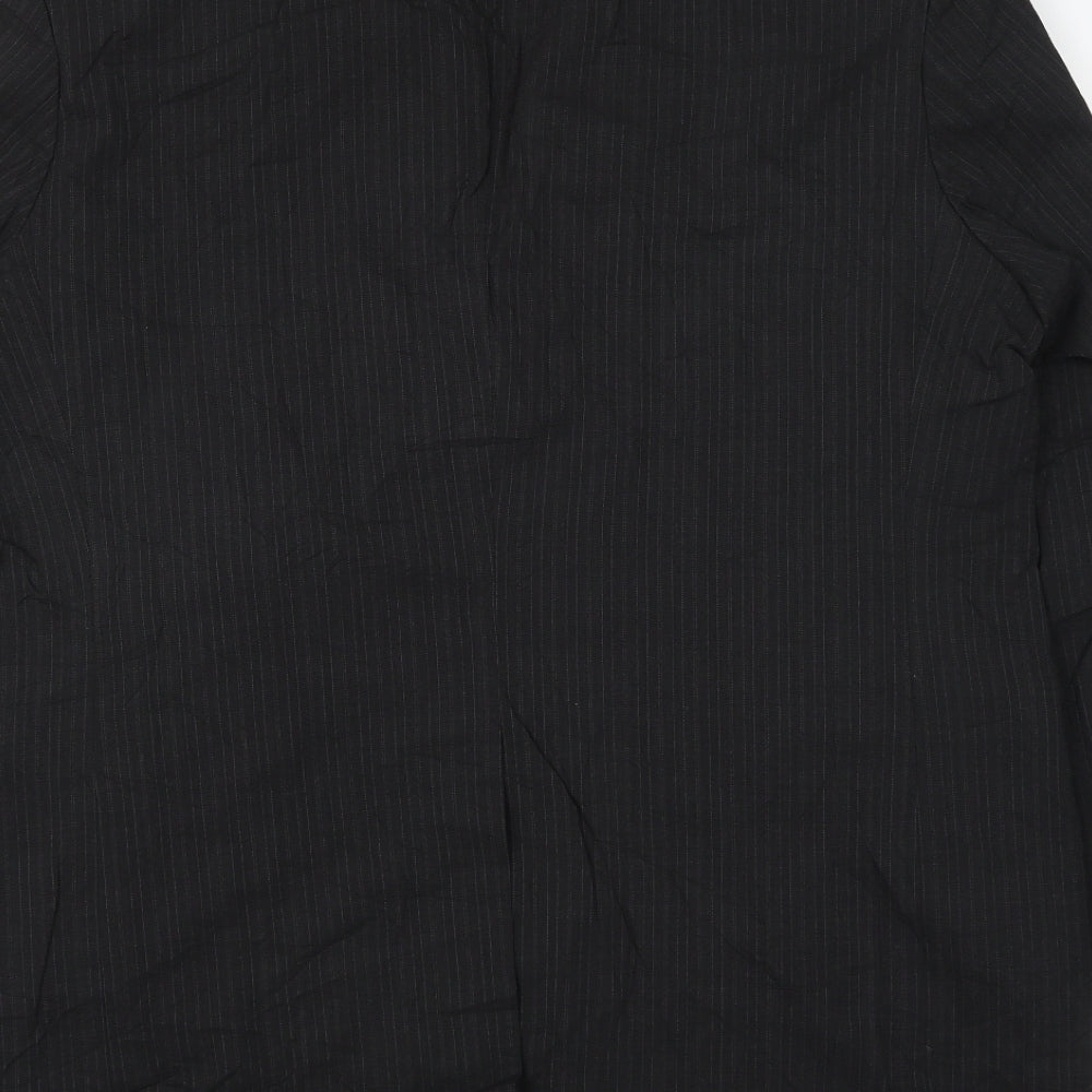 Marks and Spencer Mens Black Striped Wool Jacket Suit Jacket Size 44