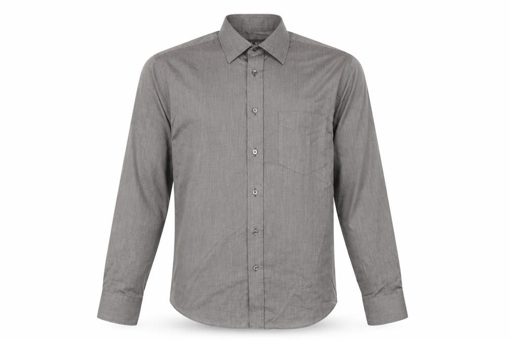 Marks and Spencer Mens Brown Cotton Button-Up Size 39 Collared Button