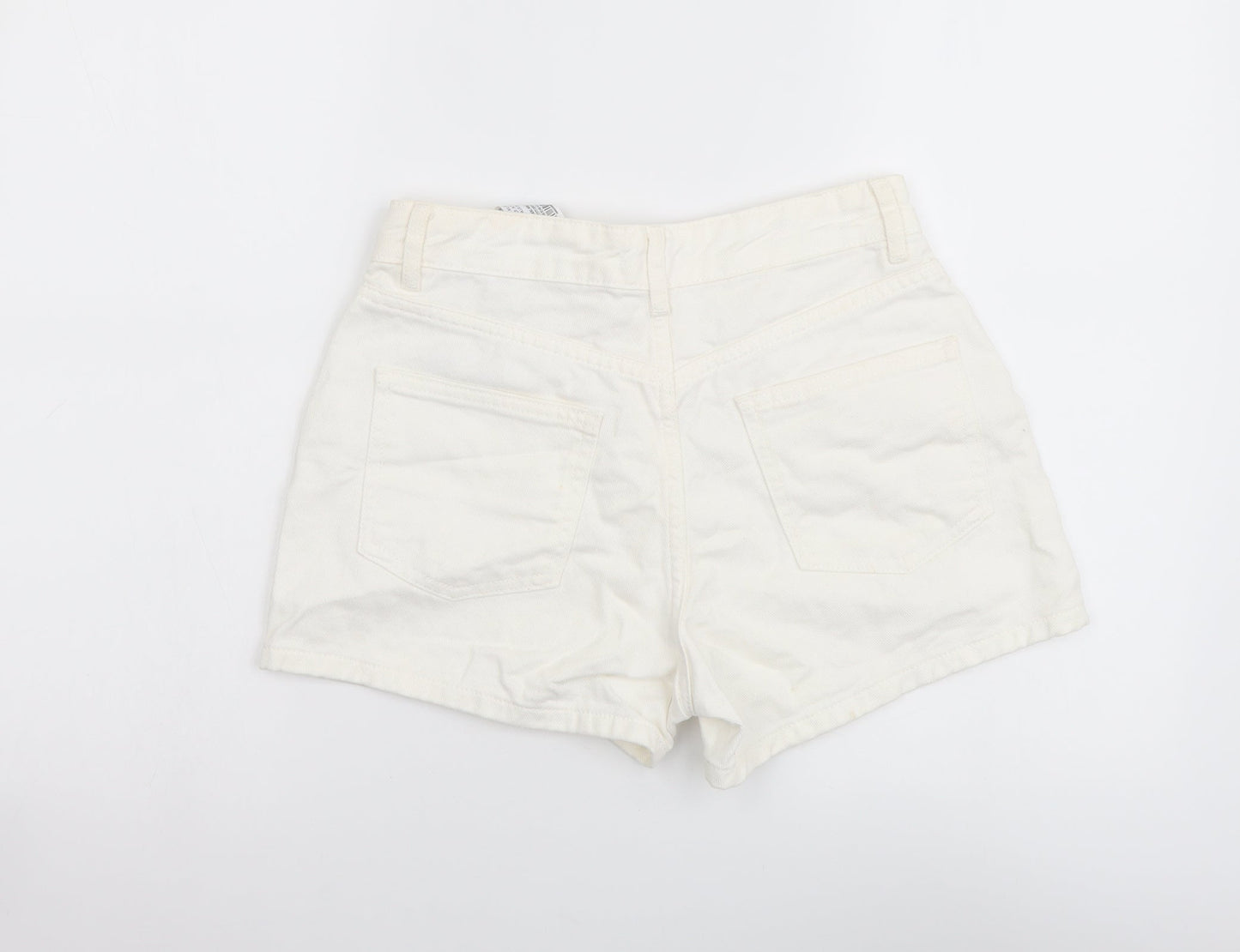 Pacific Republic Womens White Cotton Mom Shorts Size XS L3 in Regular Button
