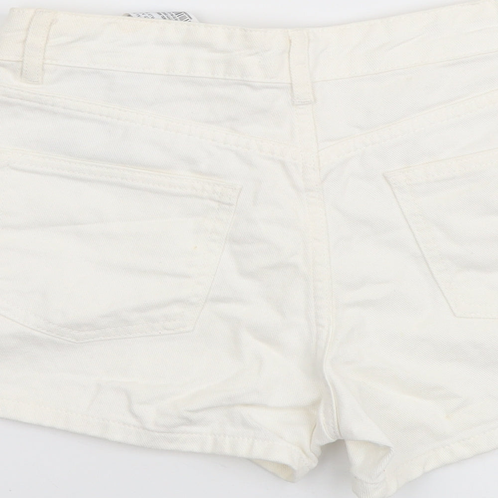 Pacific Republic Womens White Cotton Mom Shorts Size XS L3 in Regular Button