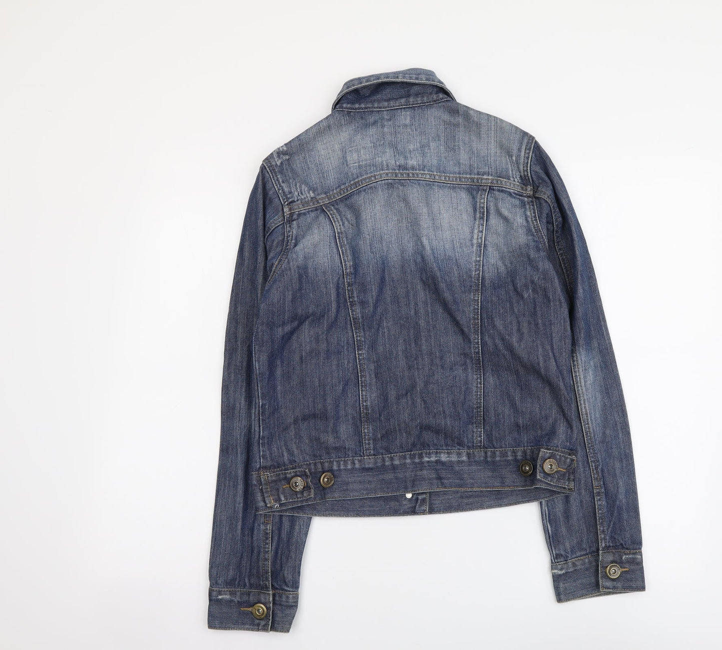 Denim & Co. Womens Blue Jacket Size 6 Button