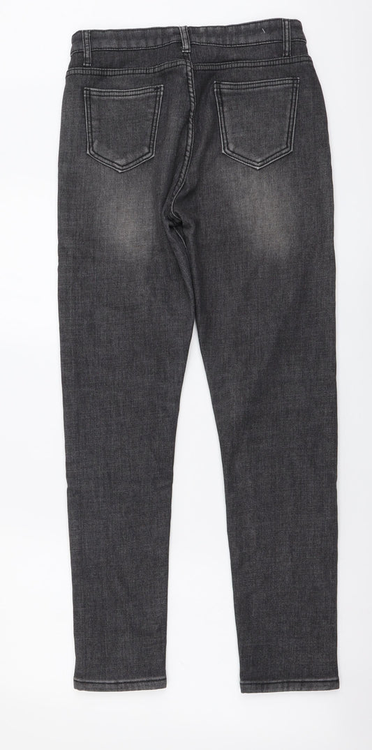 Preworn Womens Grey Cotton Skinny Jeans Size 28 in L29 in Regular Button