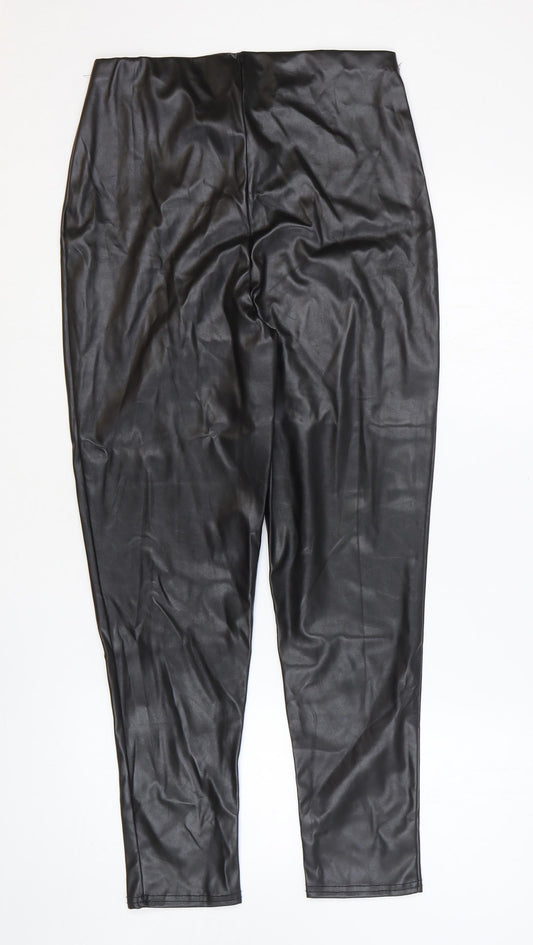 Missguided Womens Black Polyester Trousers Size 14 L27 in Regular
