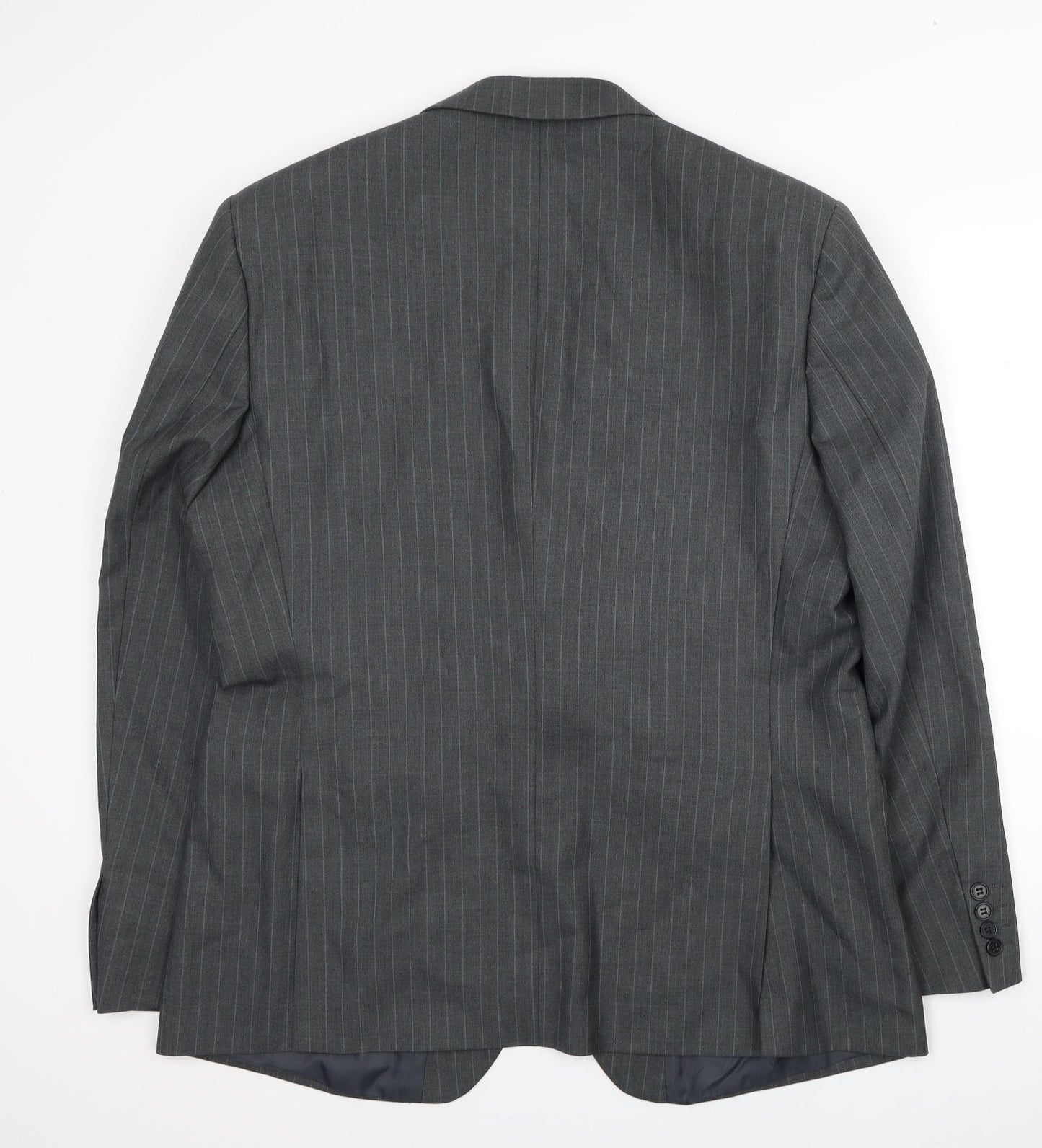Burton Mens Grey Striped Polyester Jacket Suit Jacket Size 44