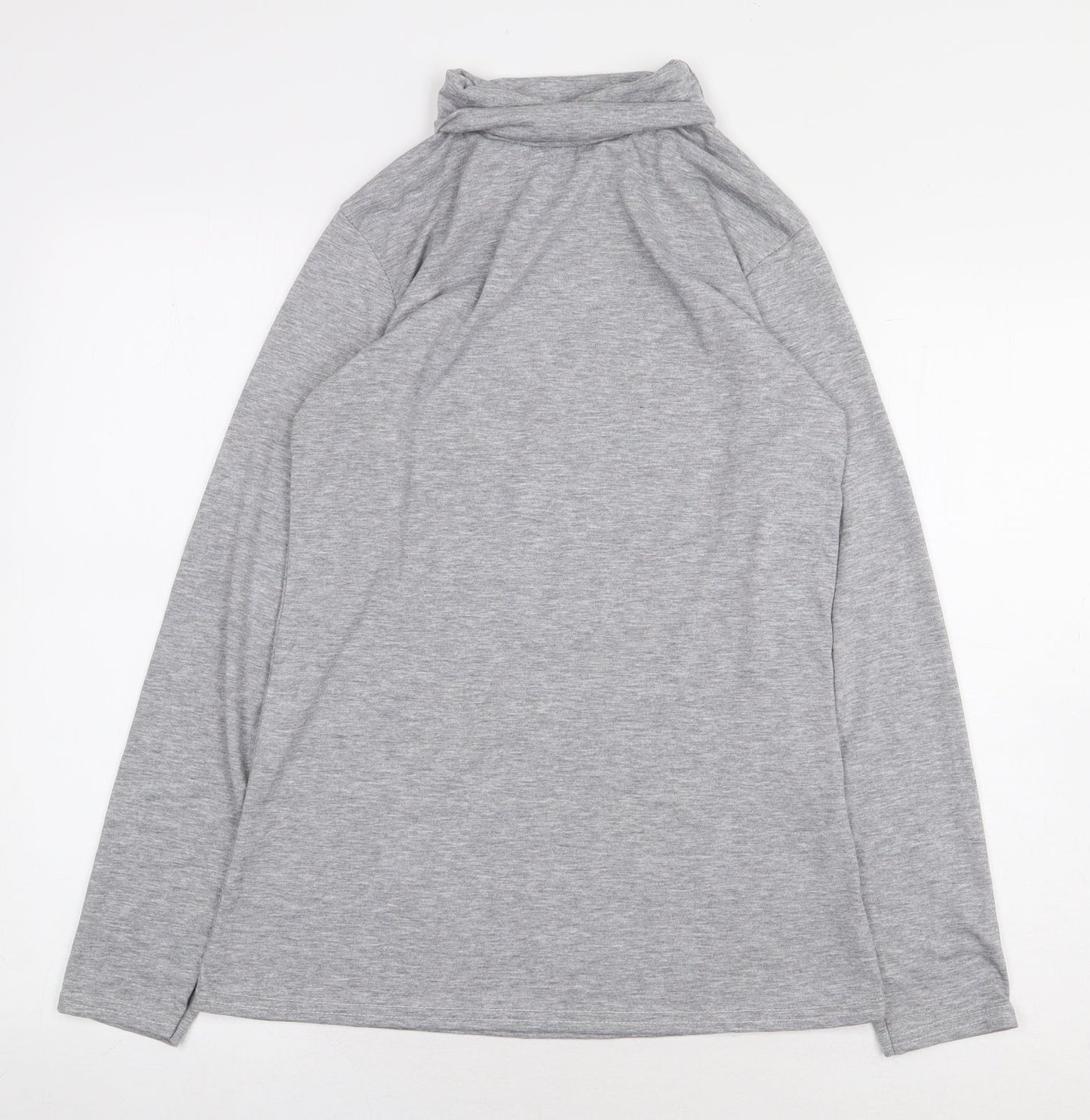 Preworn Womens Grey Viscose Basic T-Shirt Size S Roll Neck - Size S/M