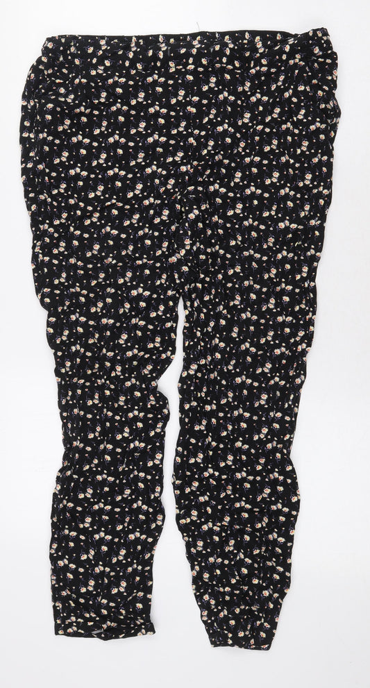 Old Khaki Womens Beige Floral Viscose Trousers Size 36 in L25 in Regular