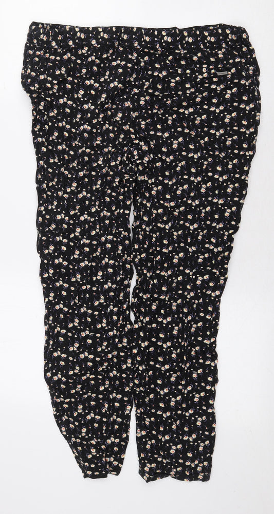 Old Khaki Womens Beige Floral Viscose Trousers Size 36 in L25 in Regular