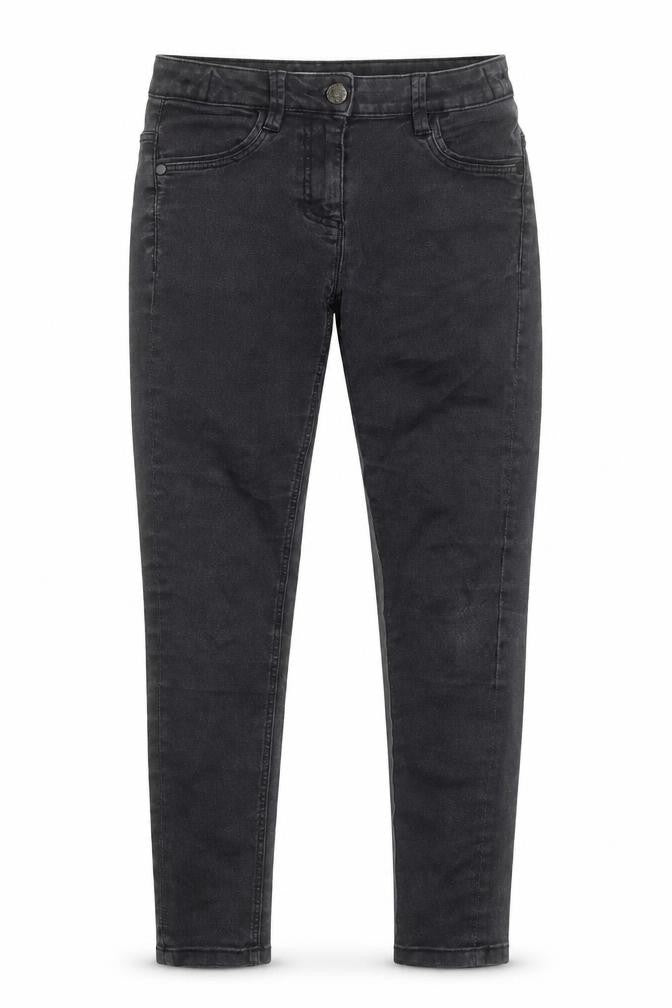 Marks and Spencer Girls Black Cotton Skinny Jeans Size 9 Years Regular Button