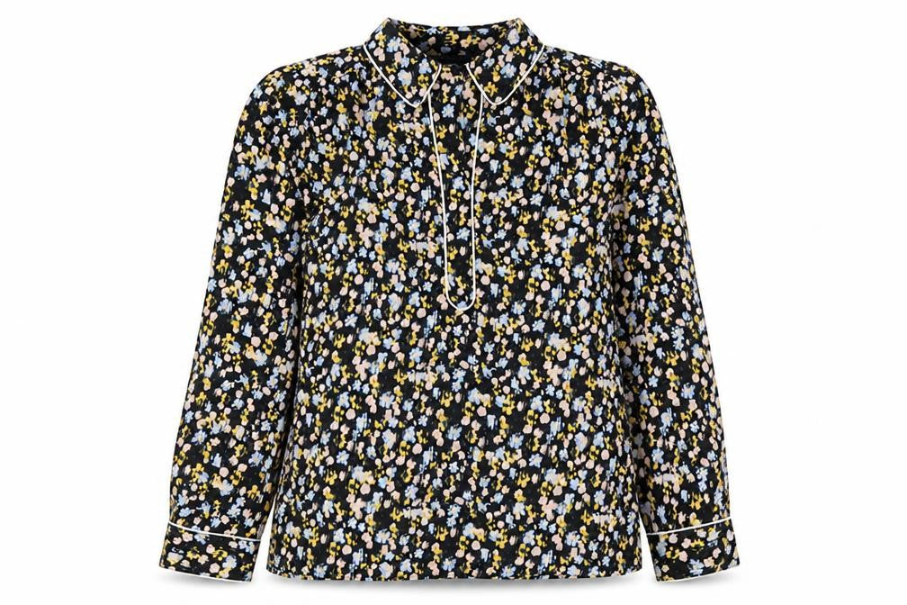 Marks and Spencer Womens Multicoloured Geometric Polyester Basic Blouse Size 8 Collared
