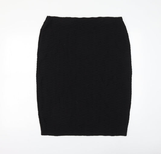 PREW Womens Black Polyester Straight & Pencil Skirt Size 38 in