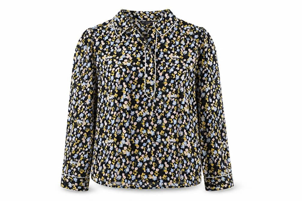 Marks and Spencer Womens Multicoloured Geometric Polyester Basic Blouse Size 6 Collared